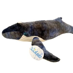 Wishpets Humphrey Humpback Whale Plush Blue Gray Stuffed Animal Toy 20" Long NEW